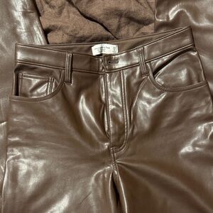 Abercrombie & Fitch Tan Leather Trousers